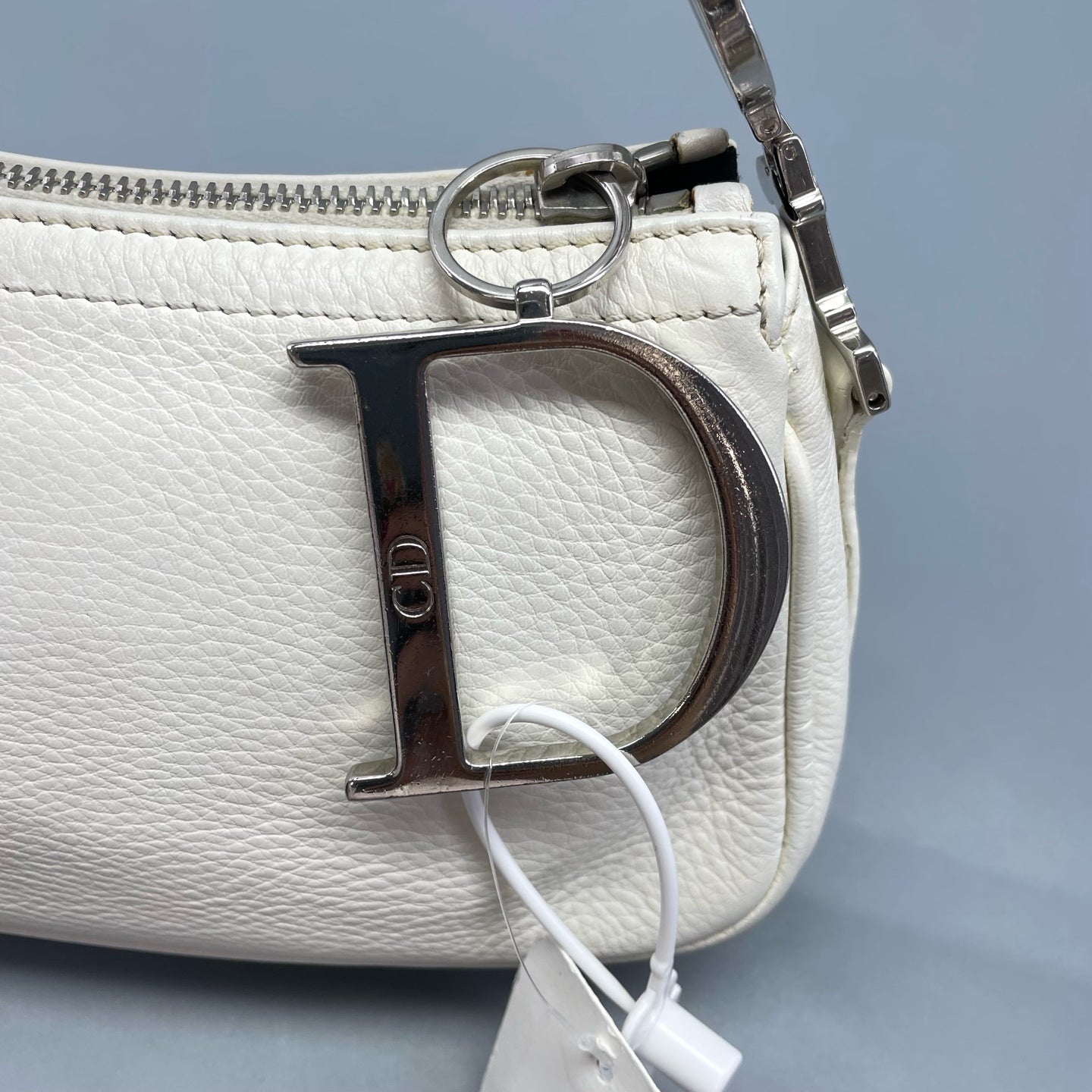 Dior - Vintage Large D-Charm Shoulder Bag - Leather - White - (mini)