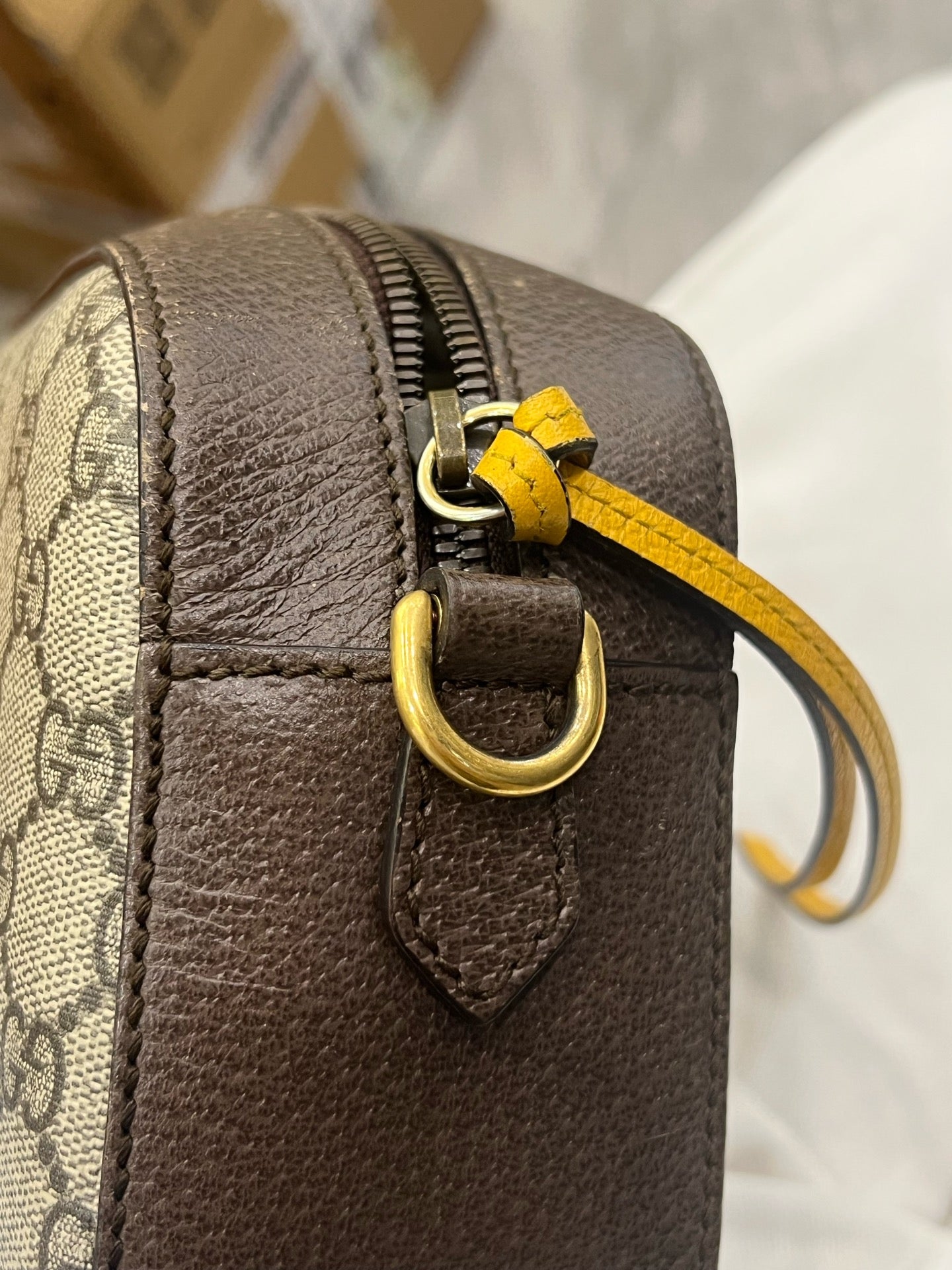 Gucci - Ophidia GG Supreme Camera Bag with Tiger Head - GG Supreme canvas with leather trim - Brown - (medium)