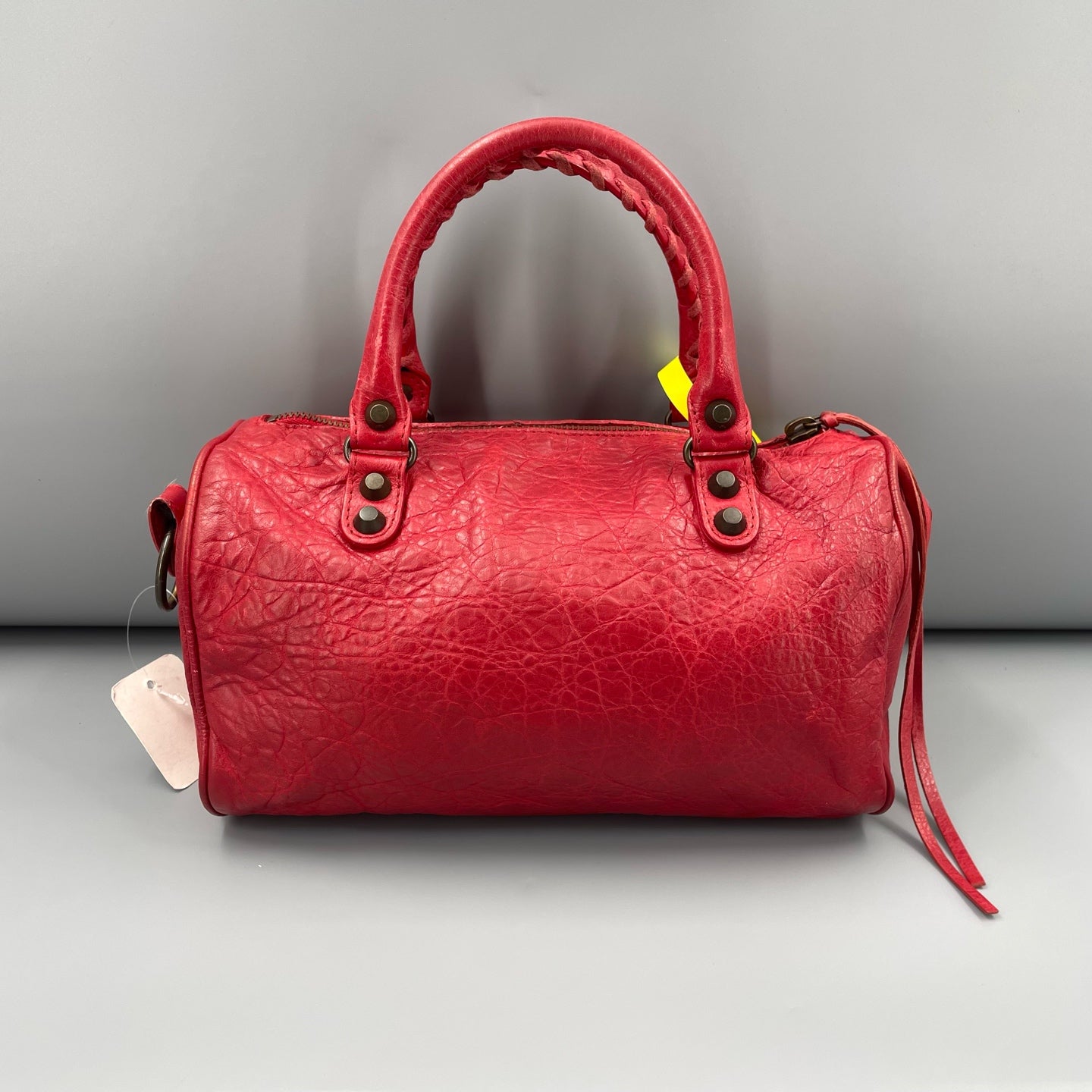 Balenciaga - Boston Motorcycle Bag 241511L5967 - Distressed lambskin leather - Red - (Small)