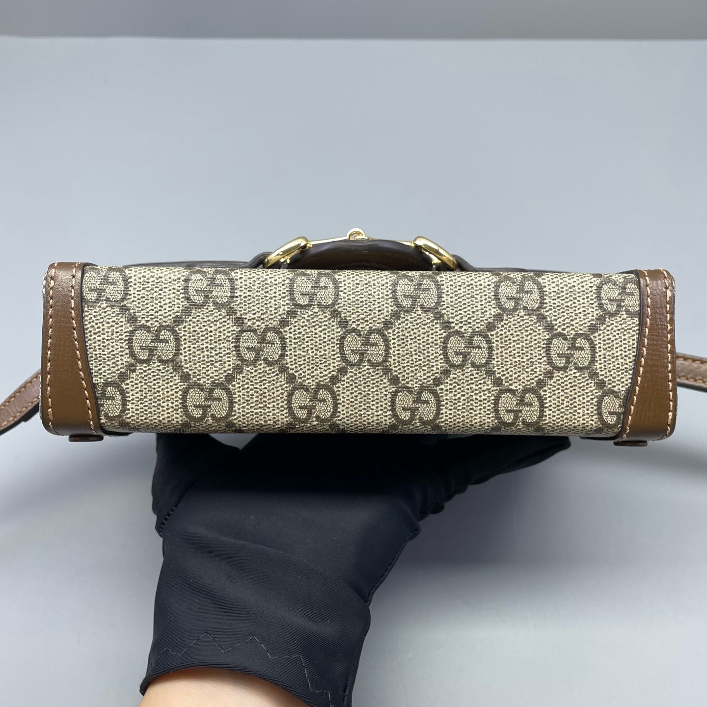 Gucci - Horsebit 1955 Mini Bag - GG Supreme canvas with leather trim - Brown - (mini)