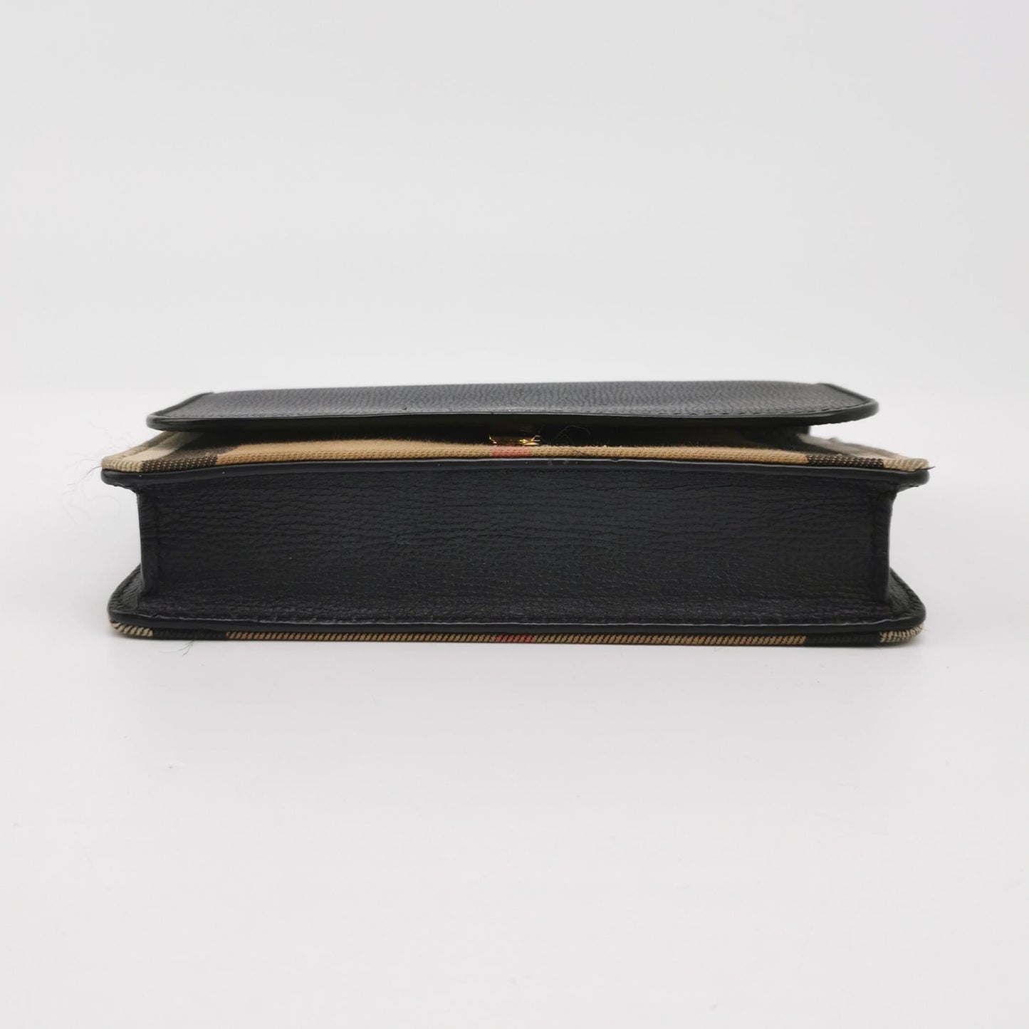 Burberry - 80386251 - Grained leather and Nova Check canvas - Black - (mini)