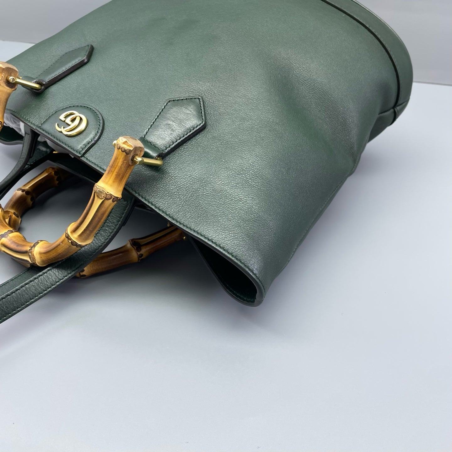 Gucci - Bamboo Top Handle Tote - Grained leather - Green - (Medium)