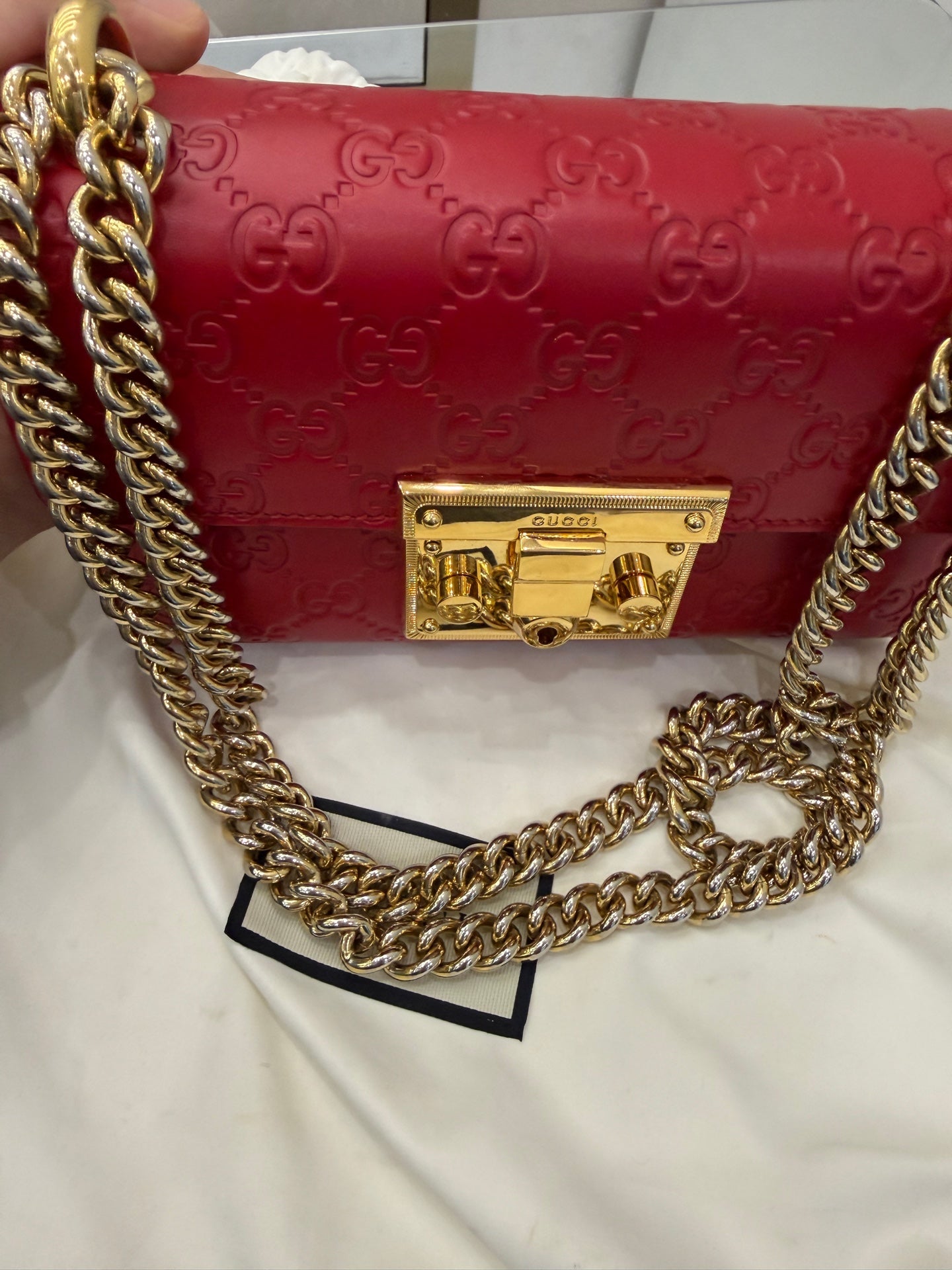 Gucci - Padlock - Guccissima embossed leather - Red - (small)