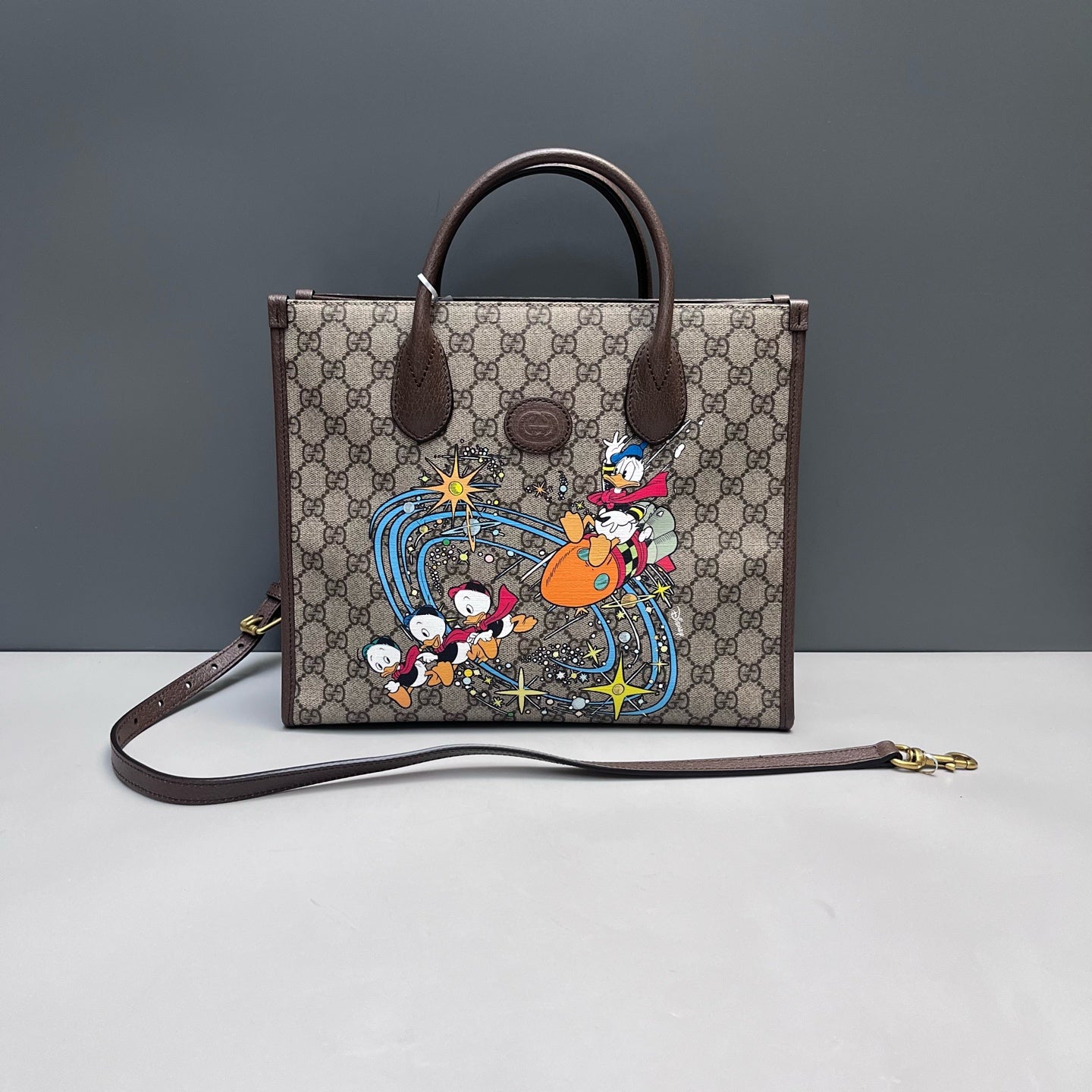 Gucci - Disney Donald Duck Tote Bag - GG Supreme canvas and leather - Multicolour - (medium)