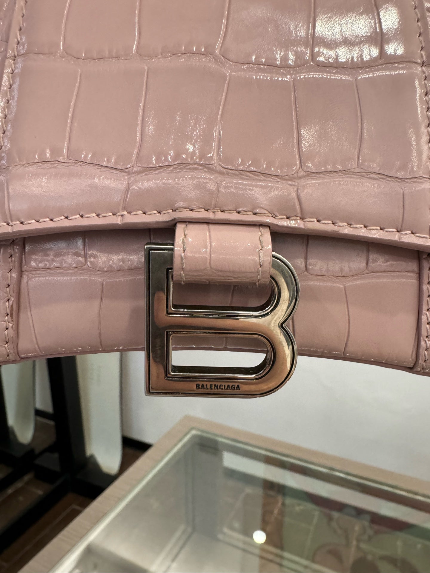 Balenciaga - Hourglass XS - Embossed leather - Pink - (Mini)