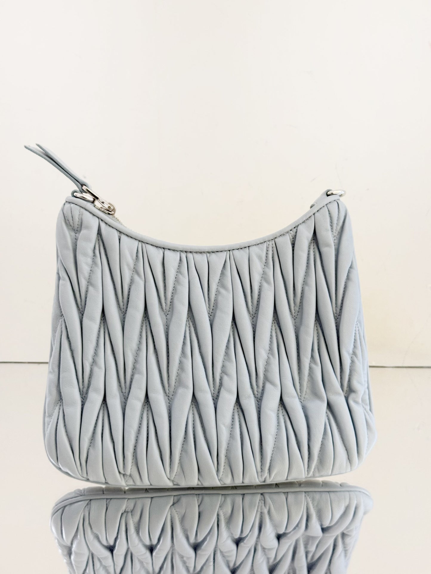 Miu Miu - Matelasse Hobo Shoulder Bag - Matelasse leather - Baby Blue - (small)