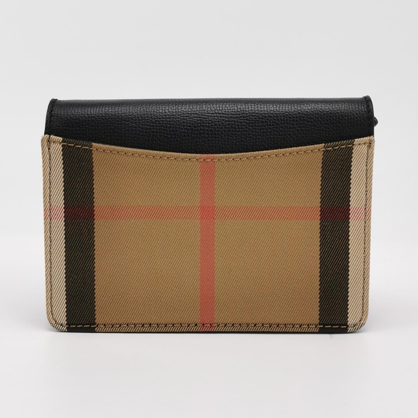 Burberry - 80386251 - Grained leather and Nova Check canvas - Black - (mini)