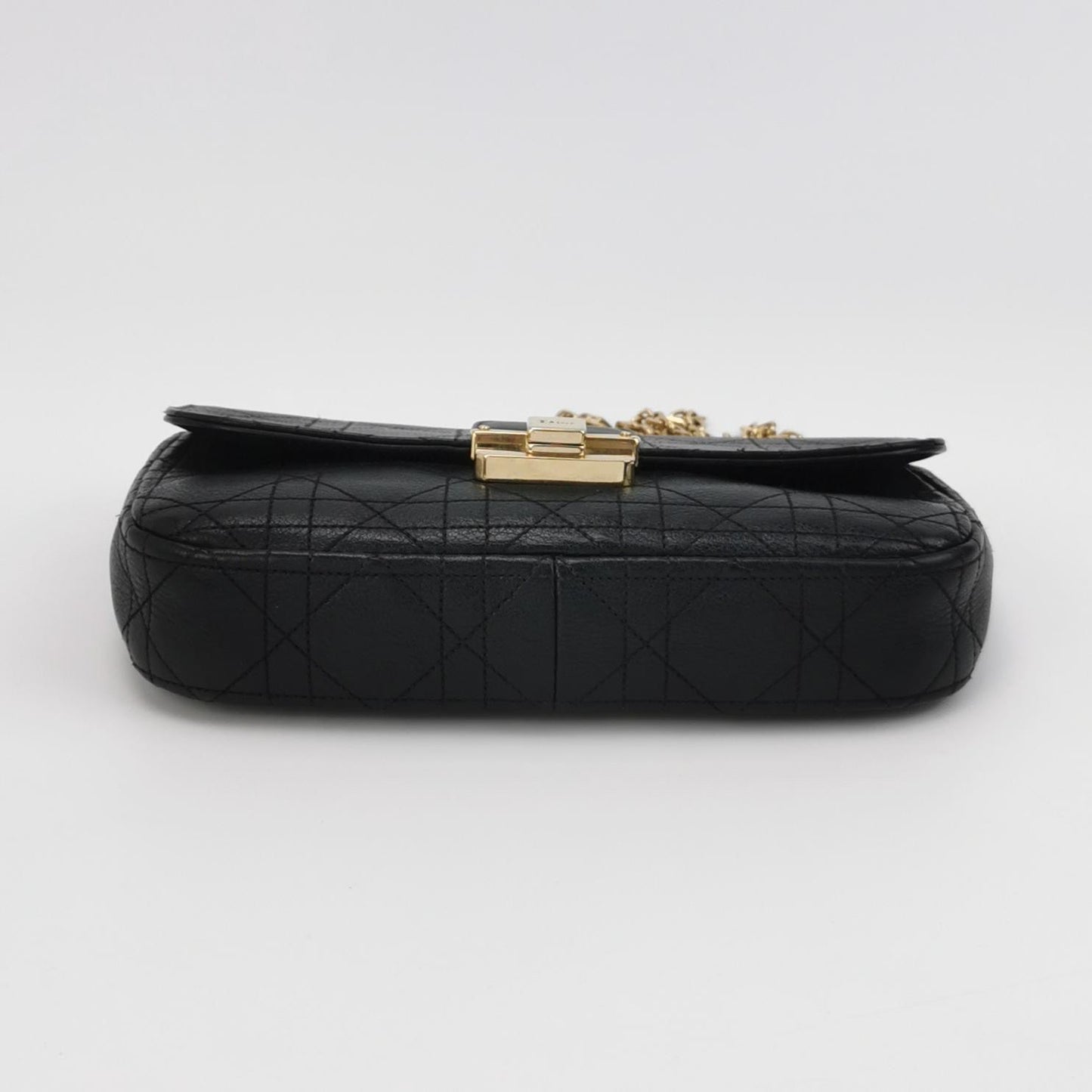 Dior - Cannage Chain Flap Bag - Leather - Black - (mini)