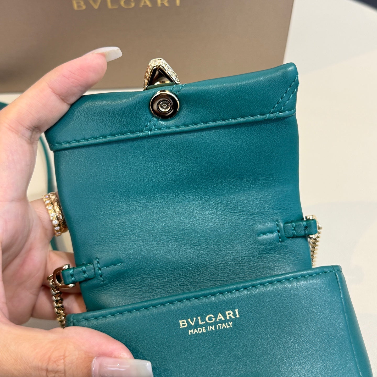 Bvlgari - Serpenti Cabochon Micro Bag - Leather - Green - (mini)