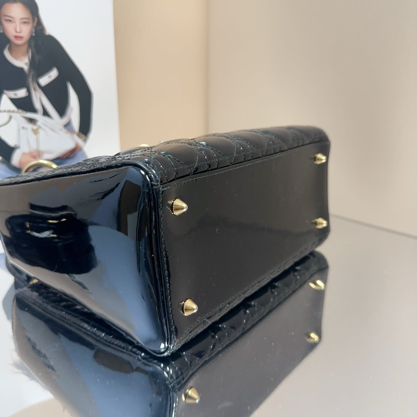 Dior - Lady Dior Medium - Patent leather - Black - (medium)