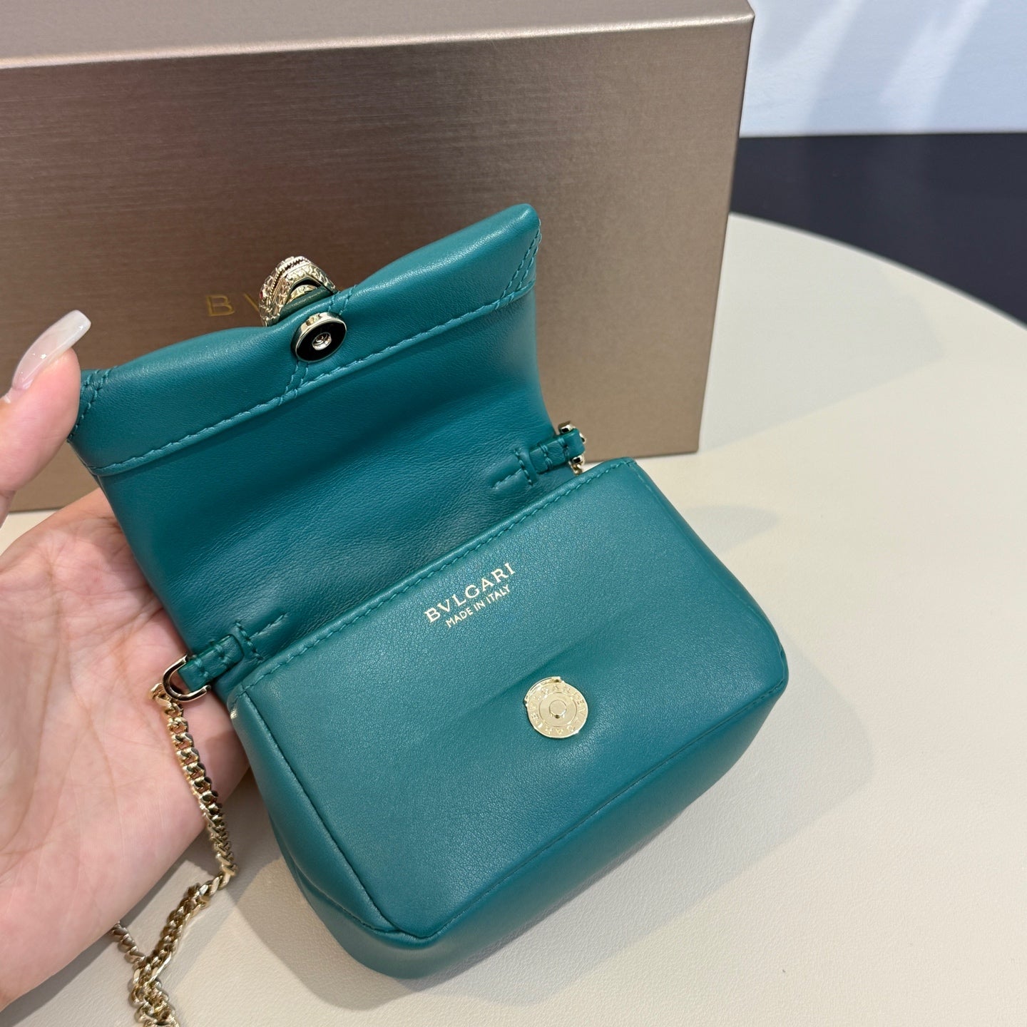 Bvlgari - Serpenti Cabochon Micro Bag - Leather - Green - (mini)
