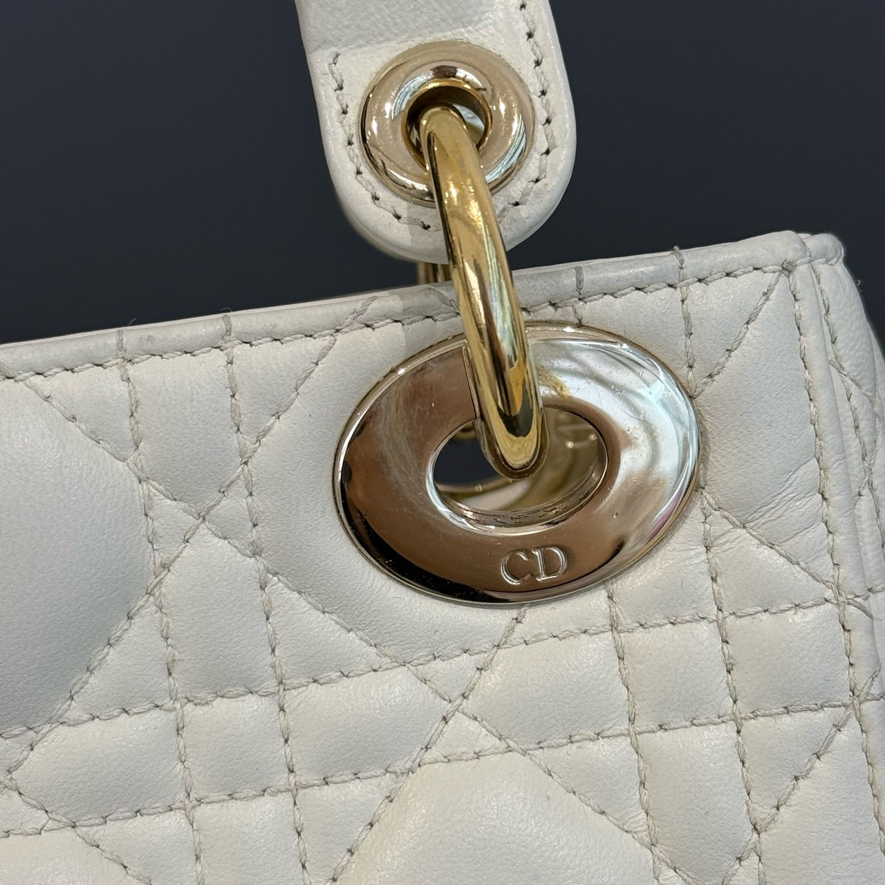 Dior - Lady Dior Mini - Leather - White - (mini)