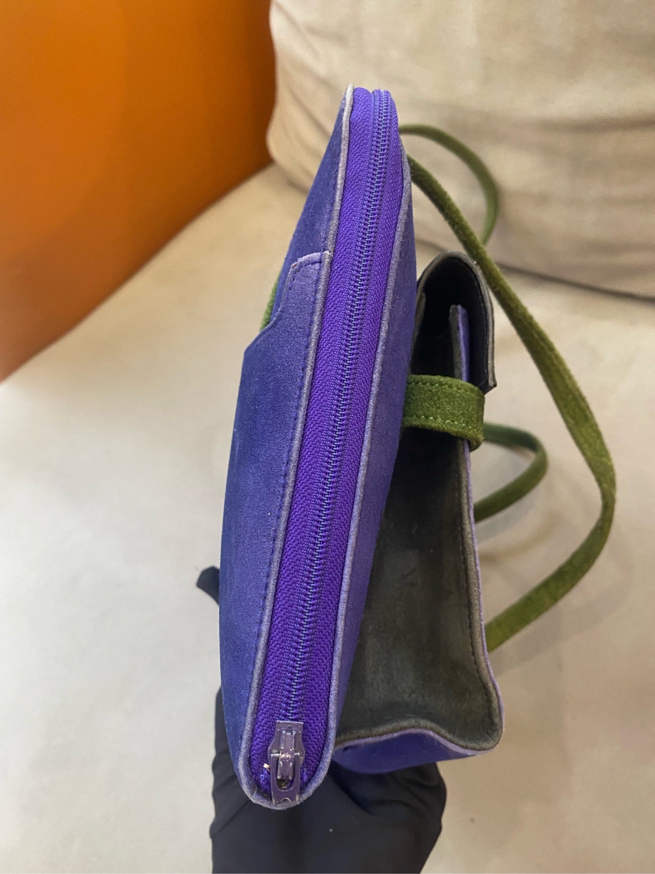 Hermès - Amsterdam Shoulder Bag - Suede and Ostrich leather - Multicolour - (mini)