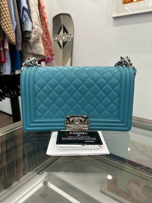 Chanel - Le Boy - Cowhide leather - Blue - (Medium)