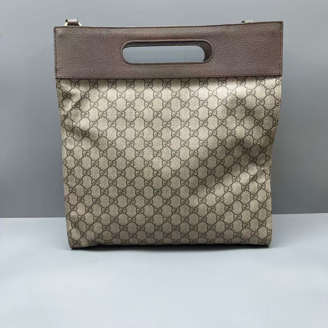 Gucci - GucciGhost GG Supreme Tote Bag - GG Supreme canvas with leather trim - Brown - (large)