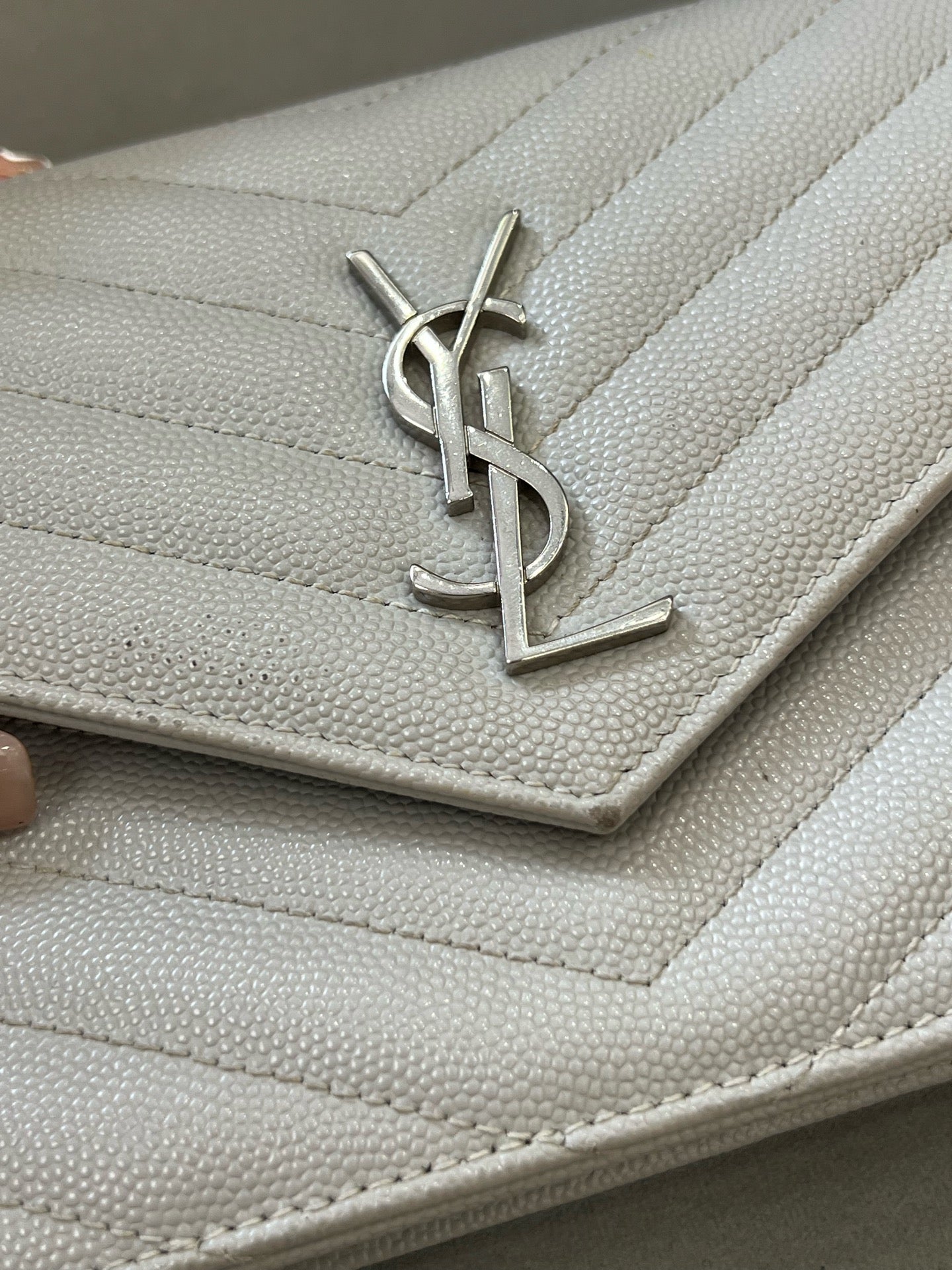 Saint Laurent - Envelope Wallet on Chain (WOC) - Leather - Grey - (mini)