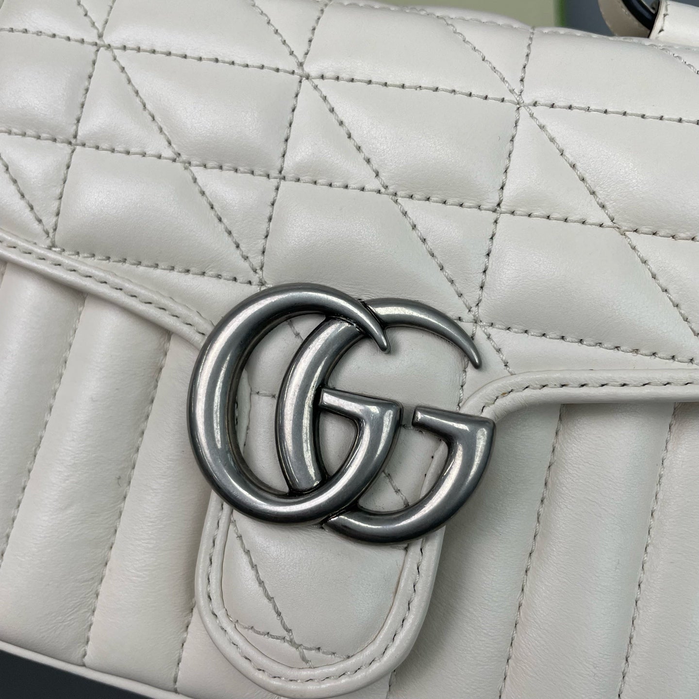 Gucci - GG Marmont Mini Top Handle Bag - Leather - White - (mini)