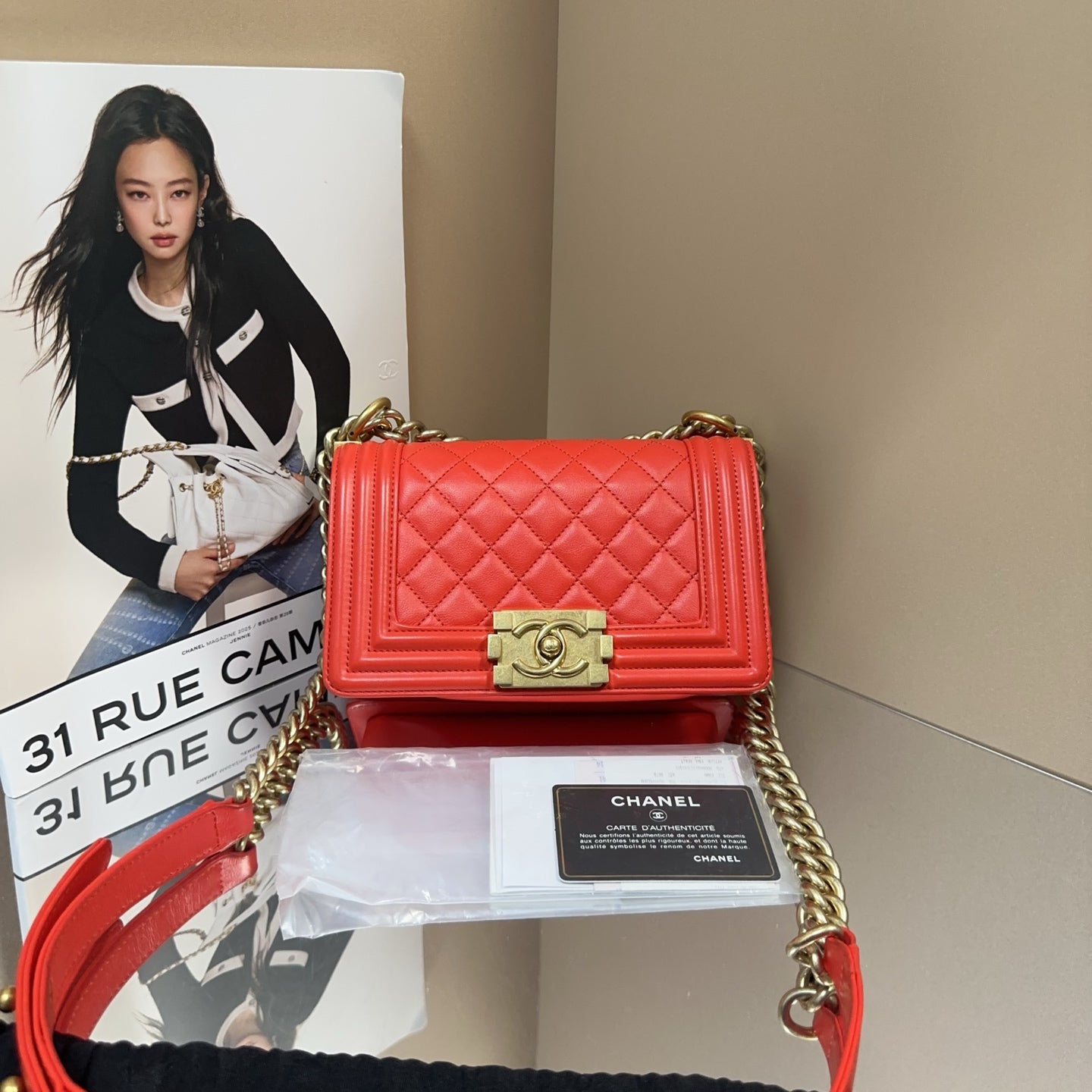 Chanel - Boy Bag - Leather - Red - (Small)