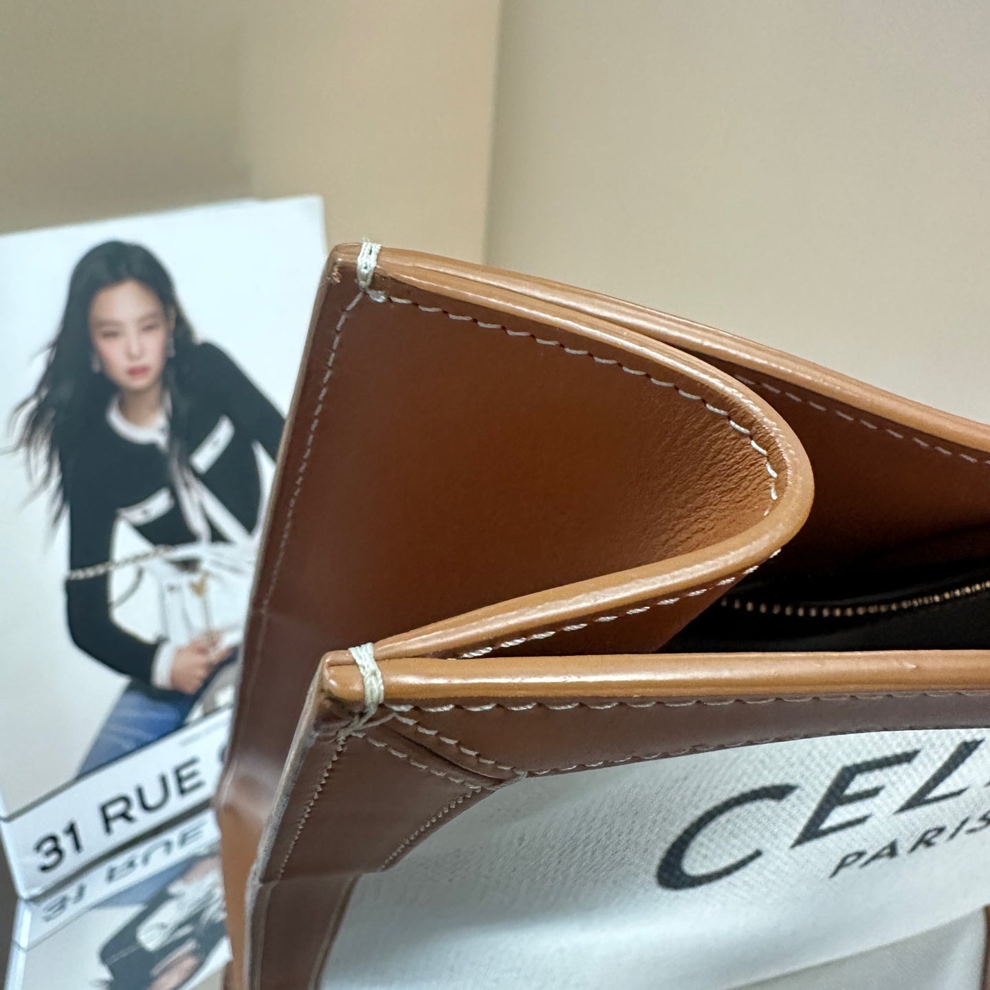 Celine - Cabas - Canvas and Leather - White and Brown - (large)