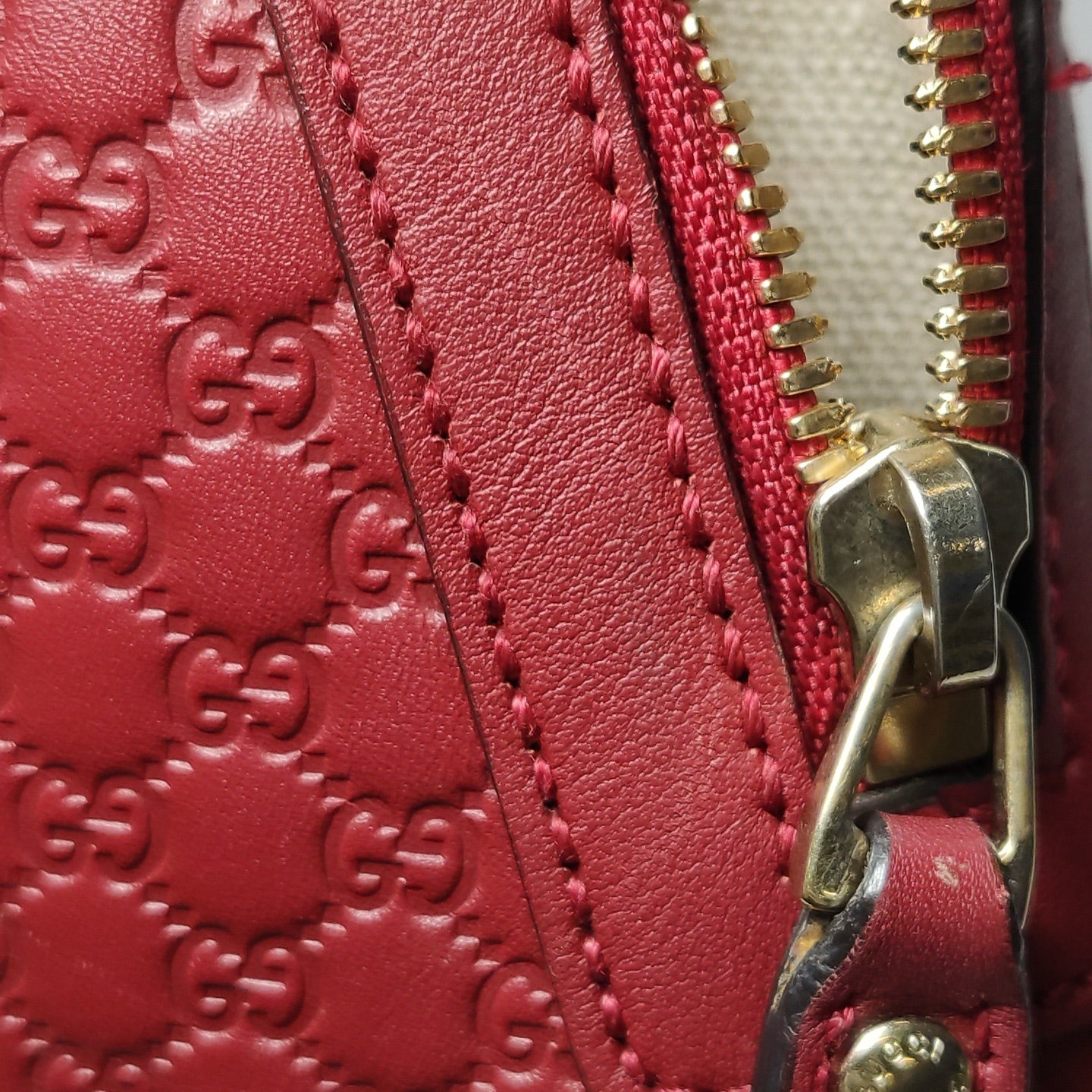 Gucci - Microguccissima Dome Bag (449654) - Leather - Red - (Mini)