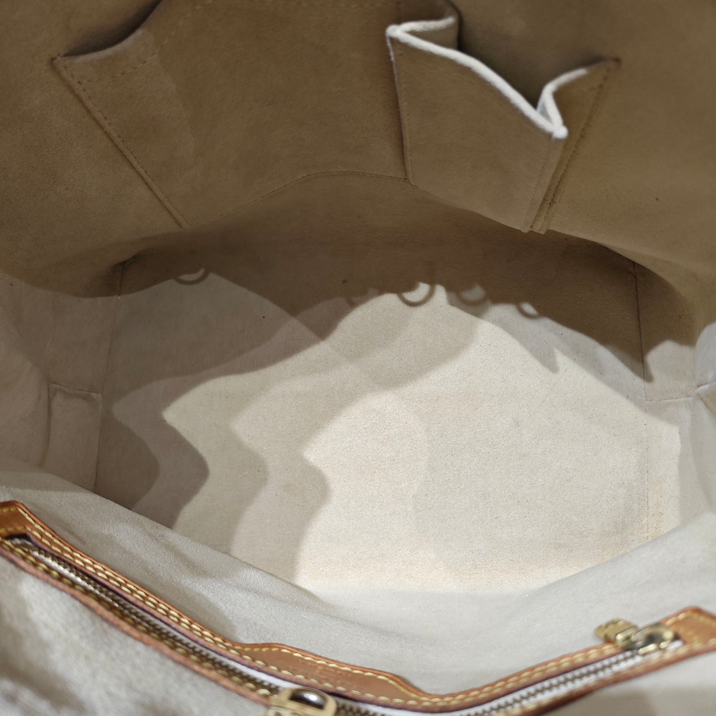 Louis Vuitton - Saleya MM (estimated) - Damier Azur coated canvas with Vachetta leather trim - White - (Medium)