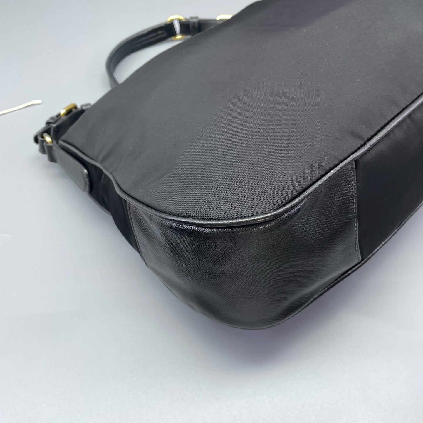 Prada - Hobo Shoulder Bag - Nylon with Saffiano Leather trim - Black - (Medium)