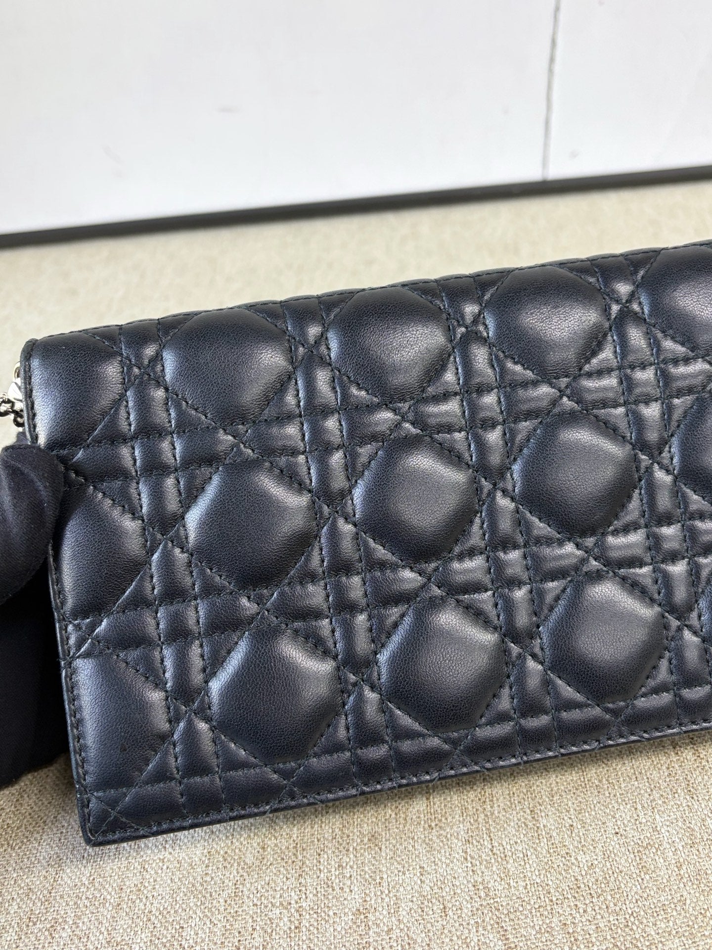 Dior - Lady Dior Wallet on Chain - Lambskin leather - Black - (Small)