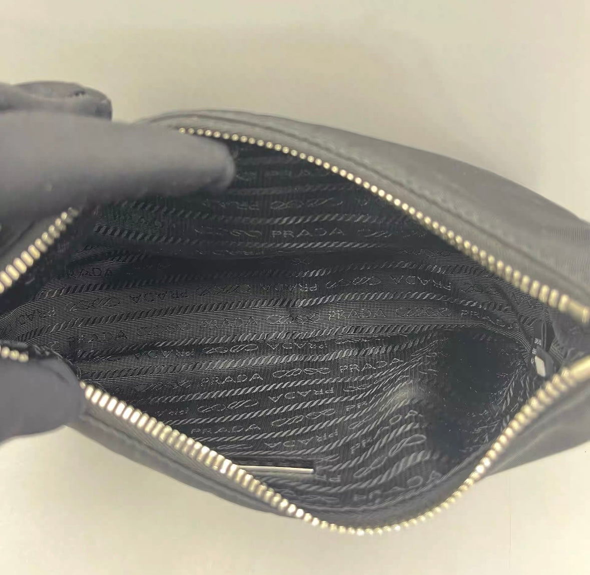 Prada - Re-Edition 2005 Hobo Bag - Re-Nylon with Saffiano leather trim - Black with Silver-Tone Hardware - (Mini)