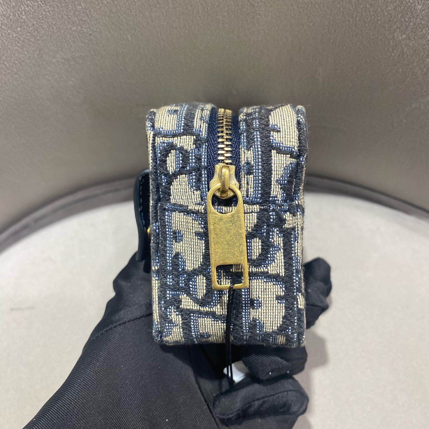 Dior - Oblique Canvas Belt Pouch - Cloth - Blue - (mini)