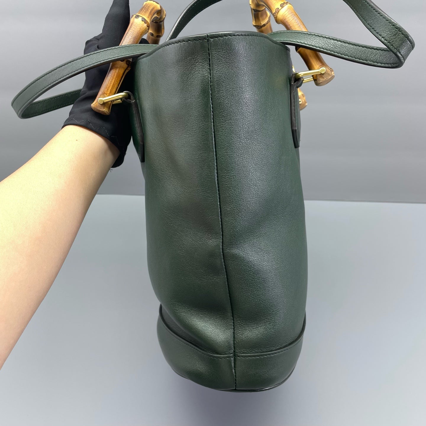 Gucci - Bamboo Top Handle Tote - Grained leather - Green - (Medium)