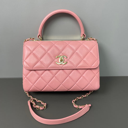 Chanel - Trendy CC - Quilted lambskin leather - Pink with Gold-Tone Hardware - (medium)