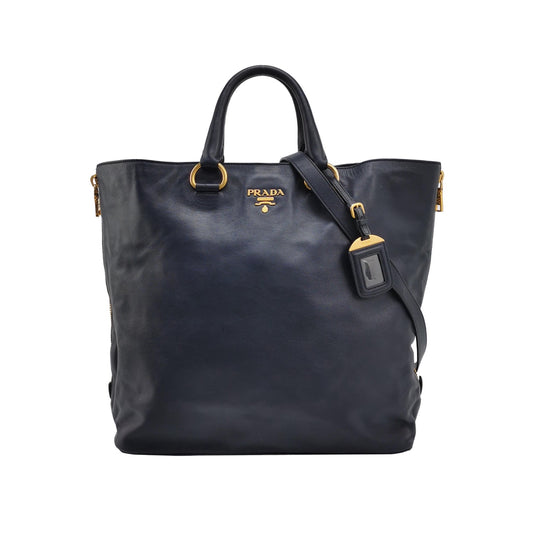 Prada - BN1713 - Cowhide leather - Navy - (large)