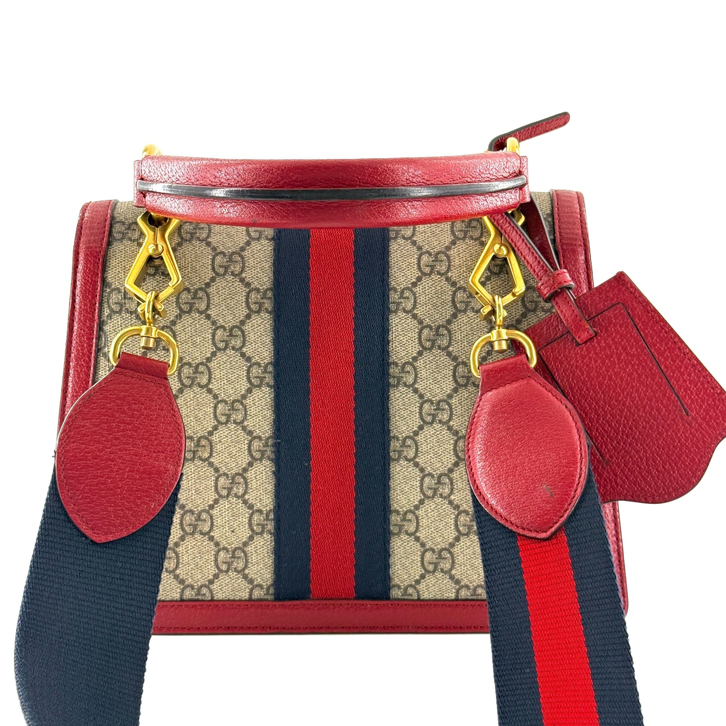Gucci - Queen Margaret - GG Supreme canvas with leather trim - Red - (small)