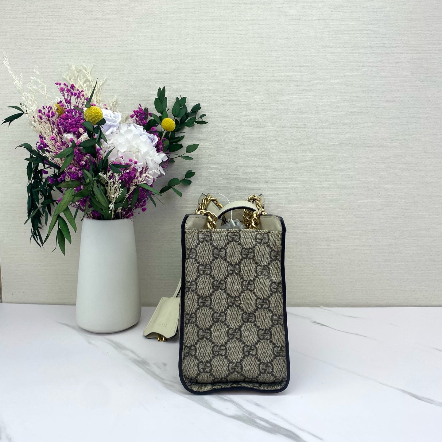 Gucci - Padlock Tote Small - GG Supreme canvas with leather trim - White - (Small)