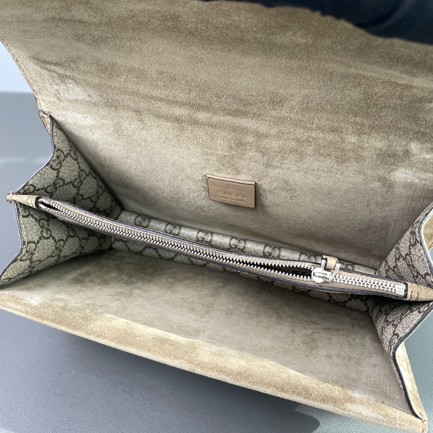 Gucci - Dionysus Shoulder Bag - GG Supreme canvas and Suede - Beige - (medium)