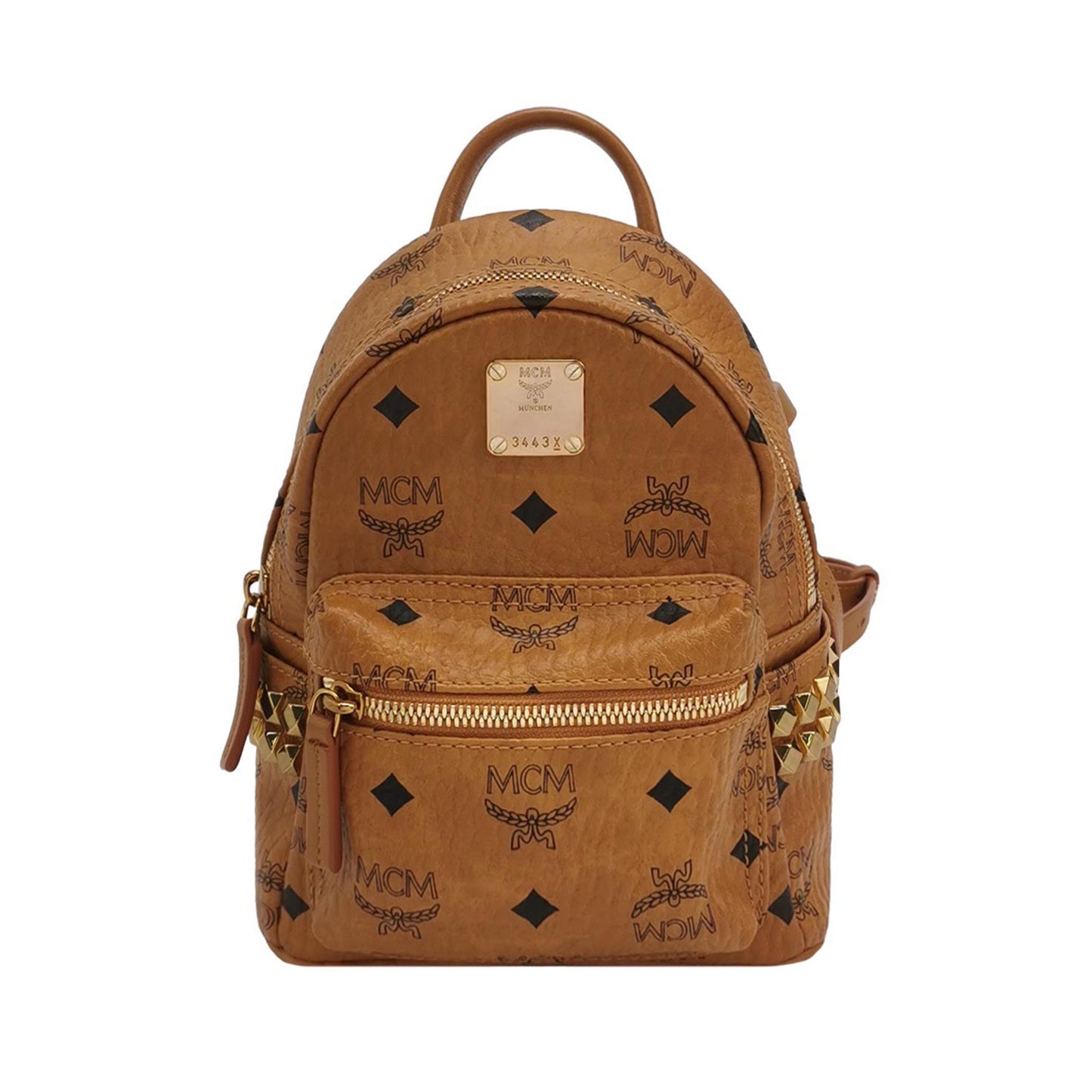 MCM - Visetos Stark Mini Backpack - Visetos coated canvas with leather trim - Brown - (mini)