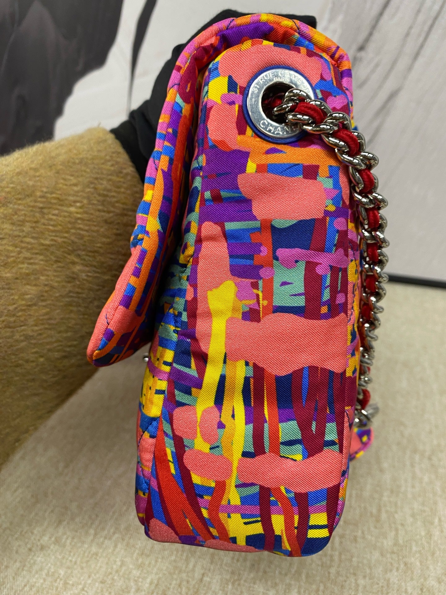 Chanel - Classic Flap Neon Rainbow Graffiti - Canvas - Multicolour - (medium)