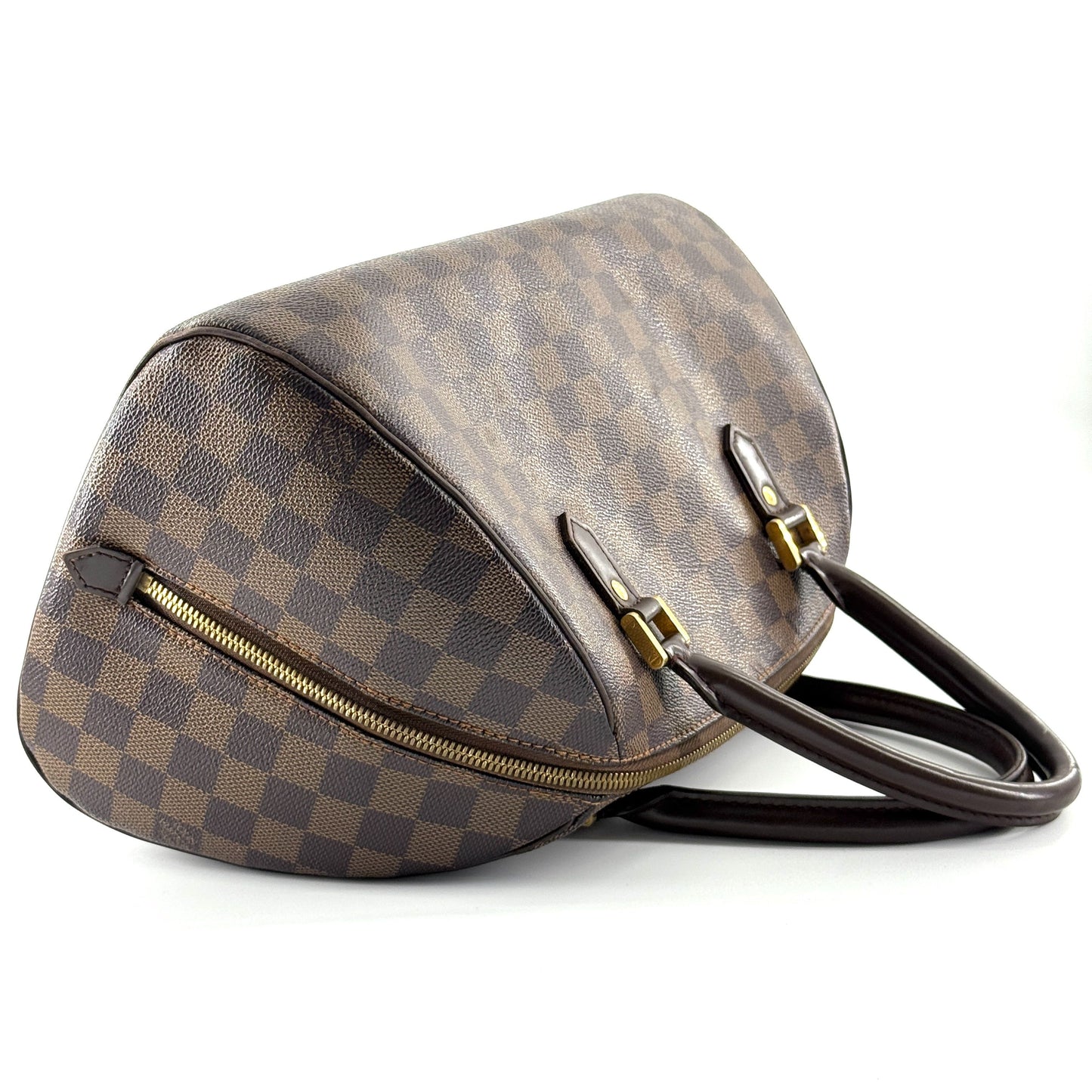 Louis Vuitton - Damier Ebene Bowling Bag - Damier Ebene coated canvas with leather trim - Brown - (Medium)