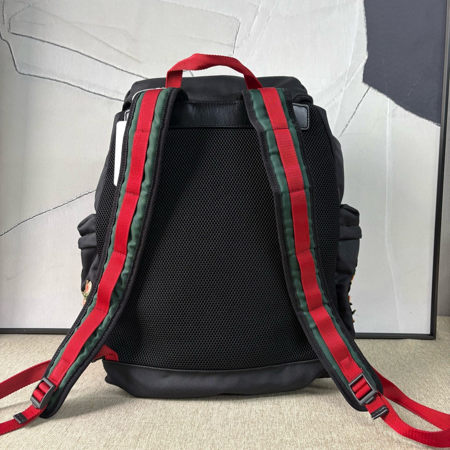 Gucci - Tiger Head Embroidered Backpack - Canvas - Black - (Medium)
