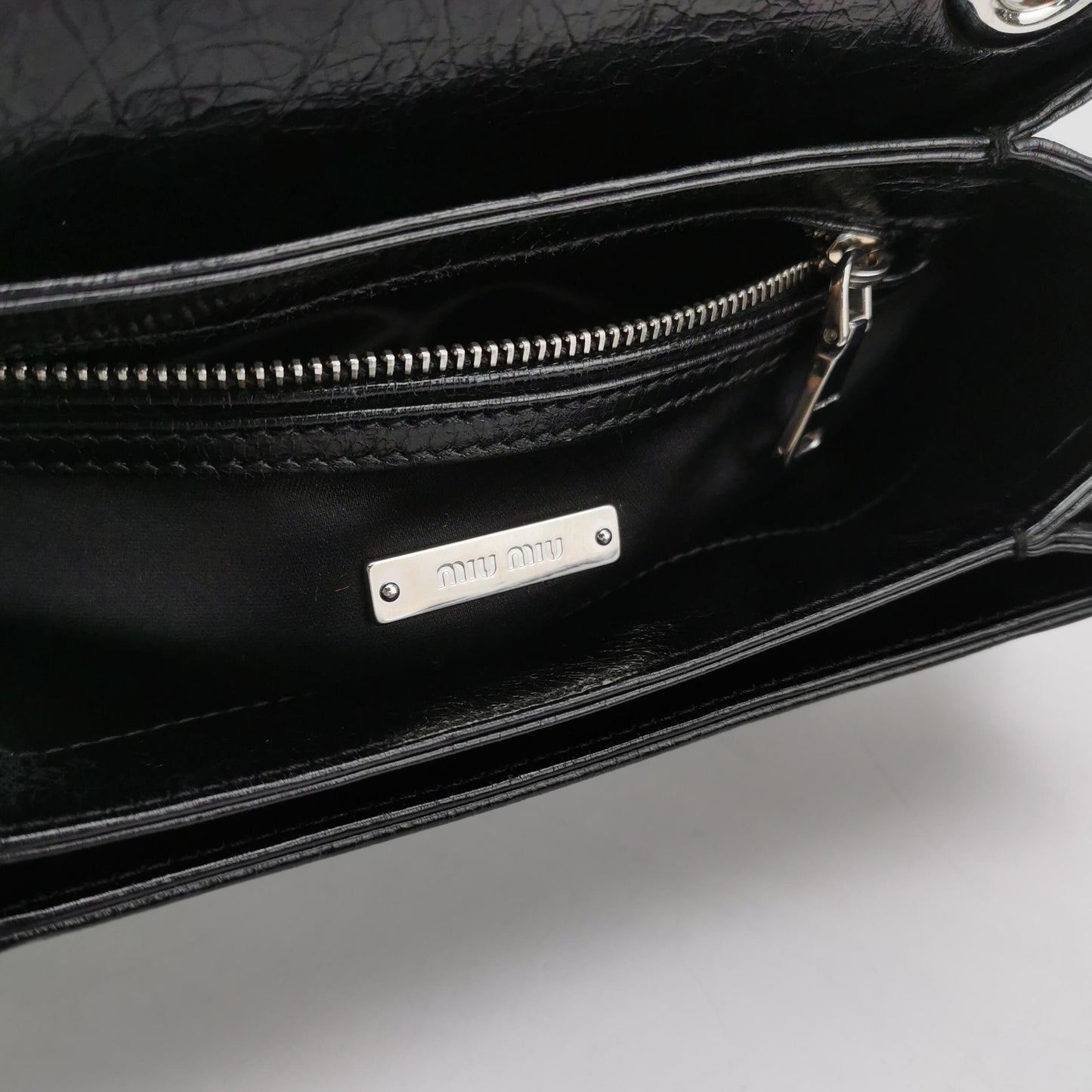Miu Miu - Chain Shoulder Bag - Leather - Black - (mini)