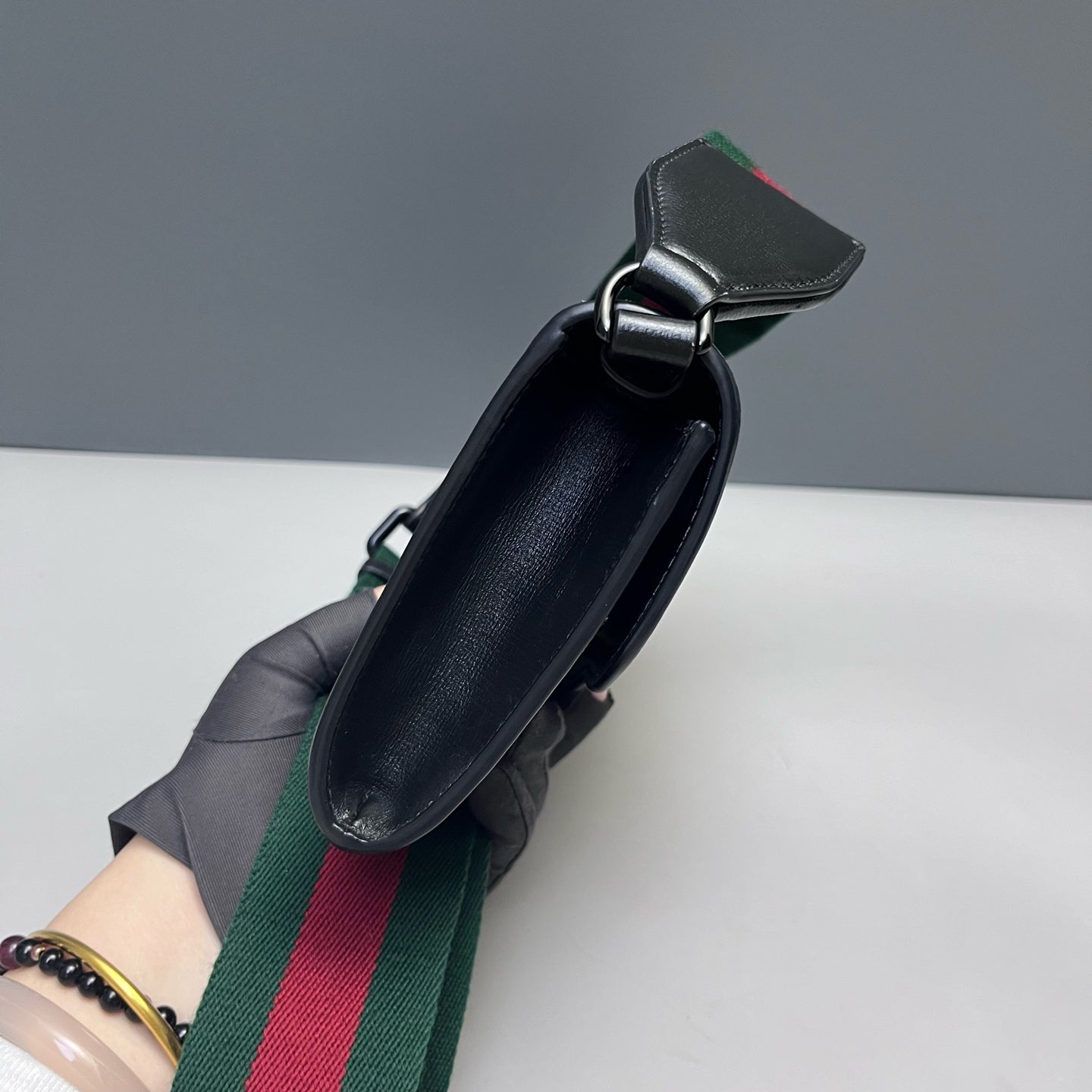 Gucci - Horsebit 1955 Wallet on Chain (WOC) - Grained leather - Black - (mini)
