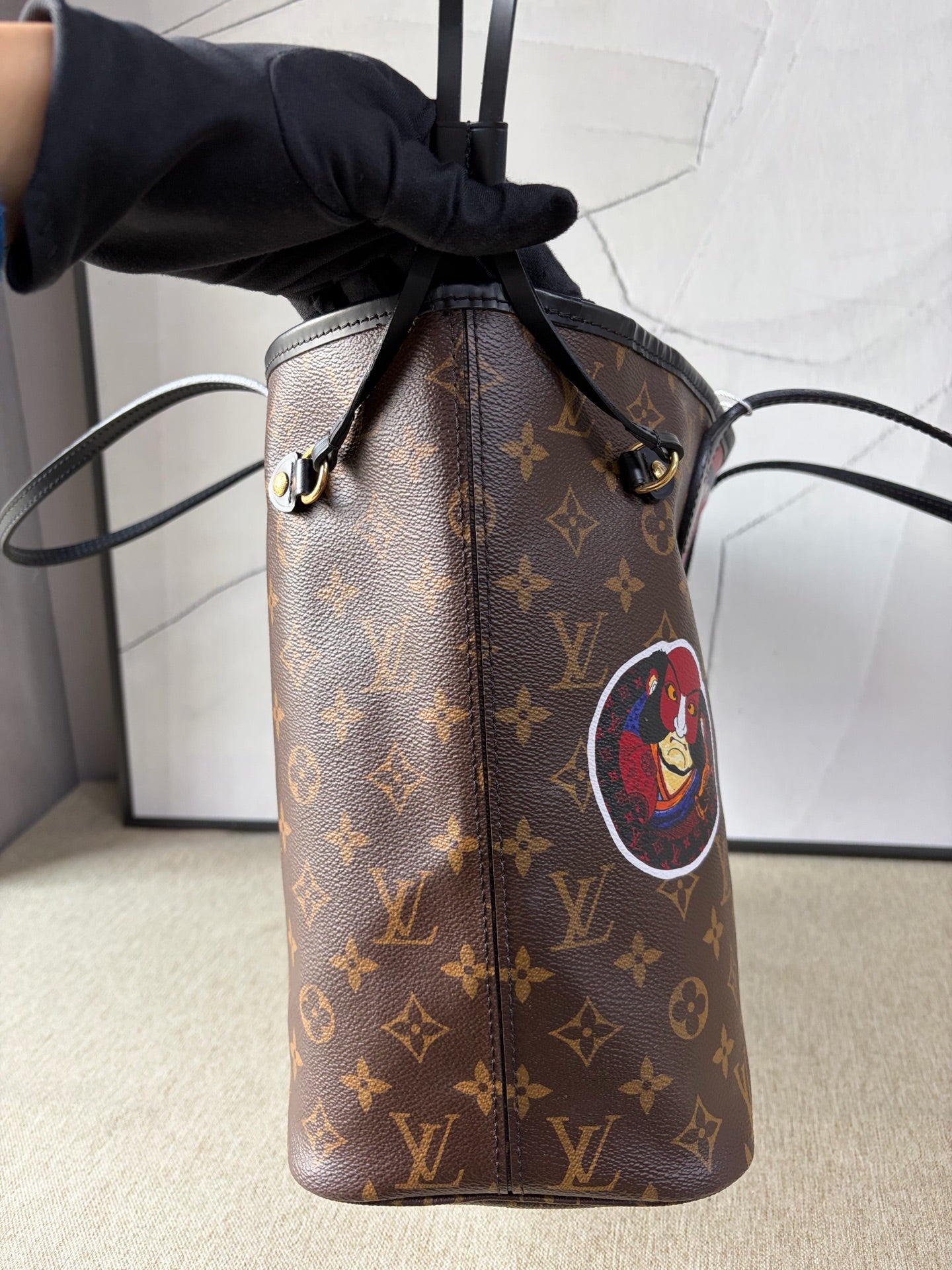 Louis Vuitton - Neverfull MM Kansai Yamamoto Kabuki Face Edition - Monogram coated canvas with leather trim - Brown, Multicolour - (Medium)