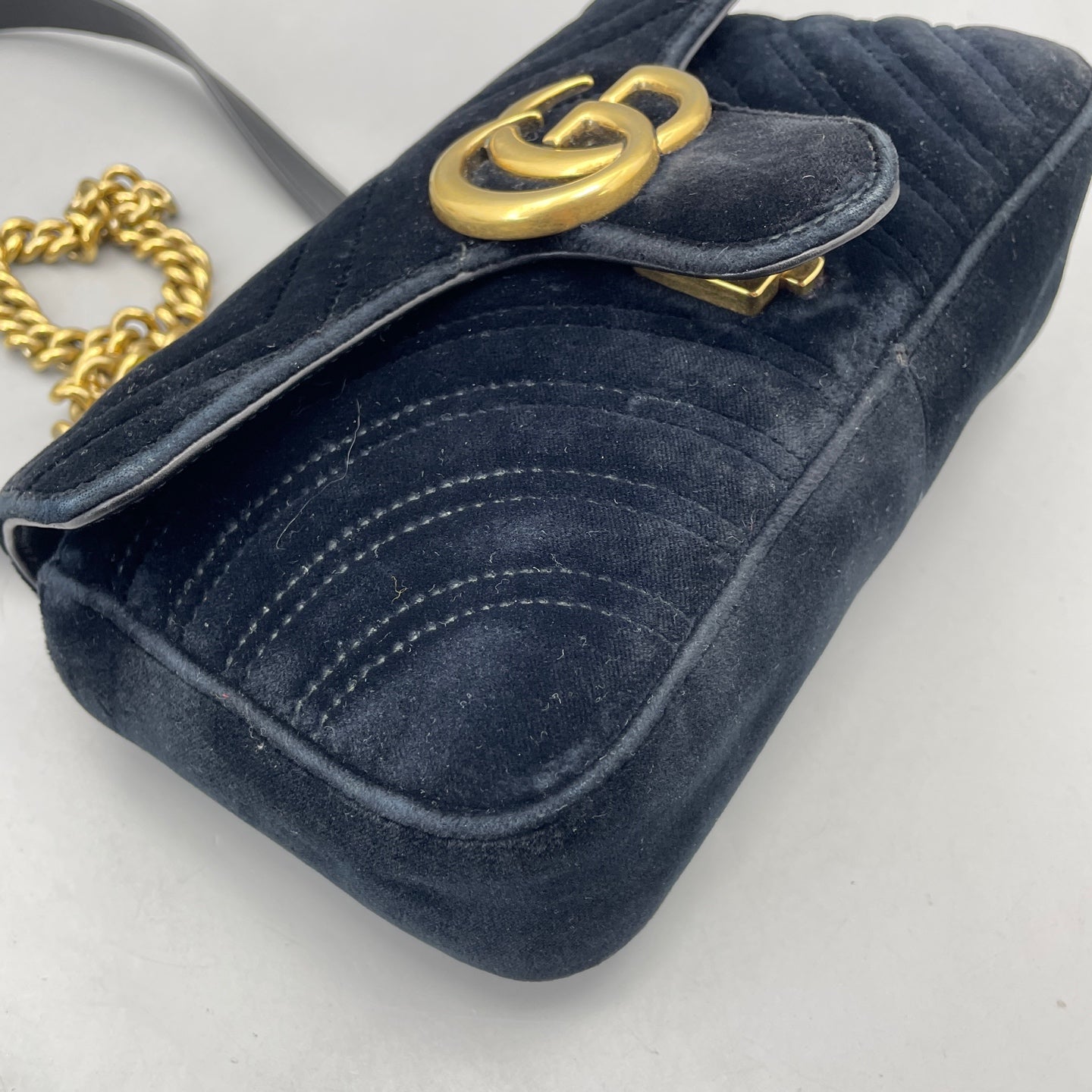 Gucci - GG Marmont Matelassé Mini Bag - Velvet - Black - (mini)
