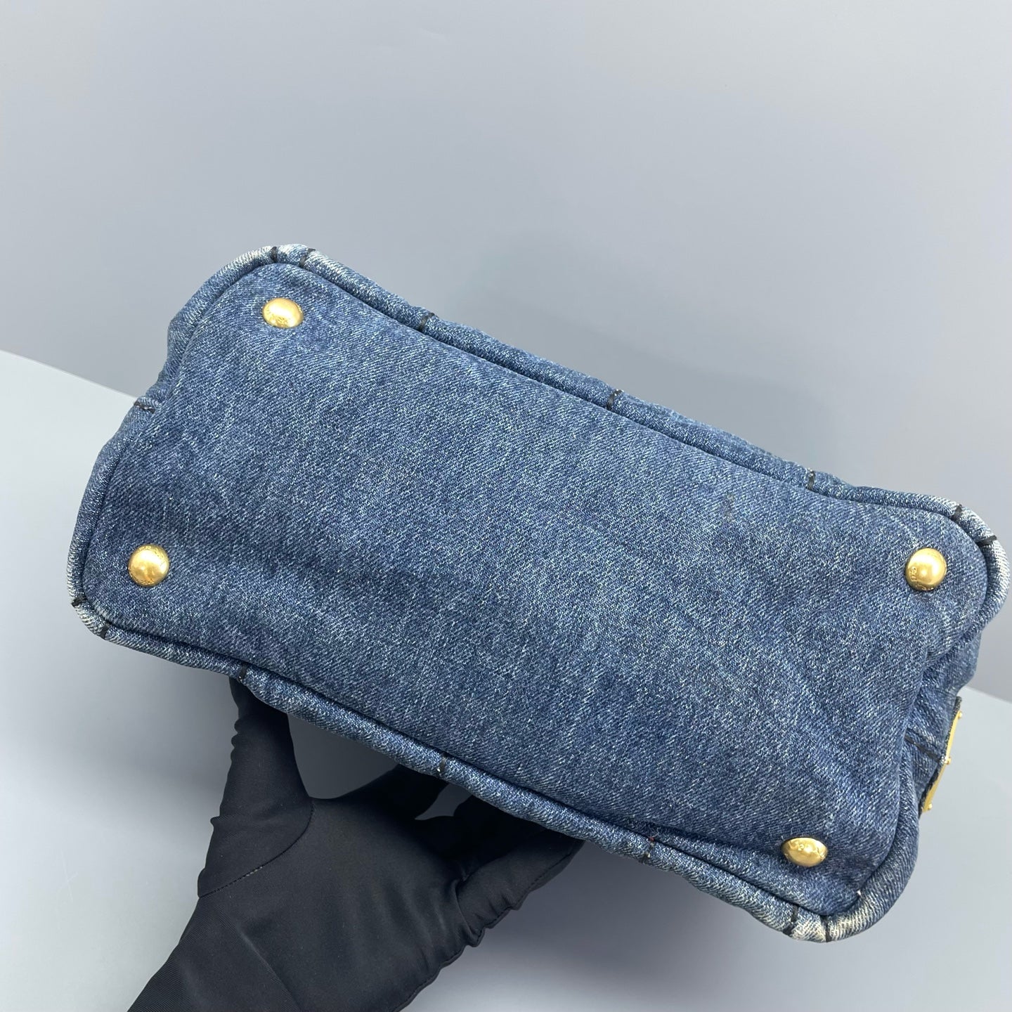 Prada - Canapa Tote - Denim - Blue - (Small)
