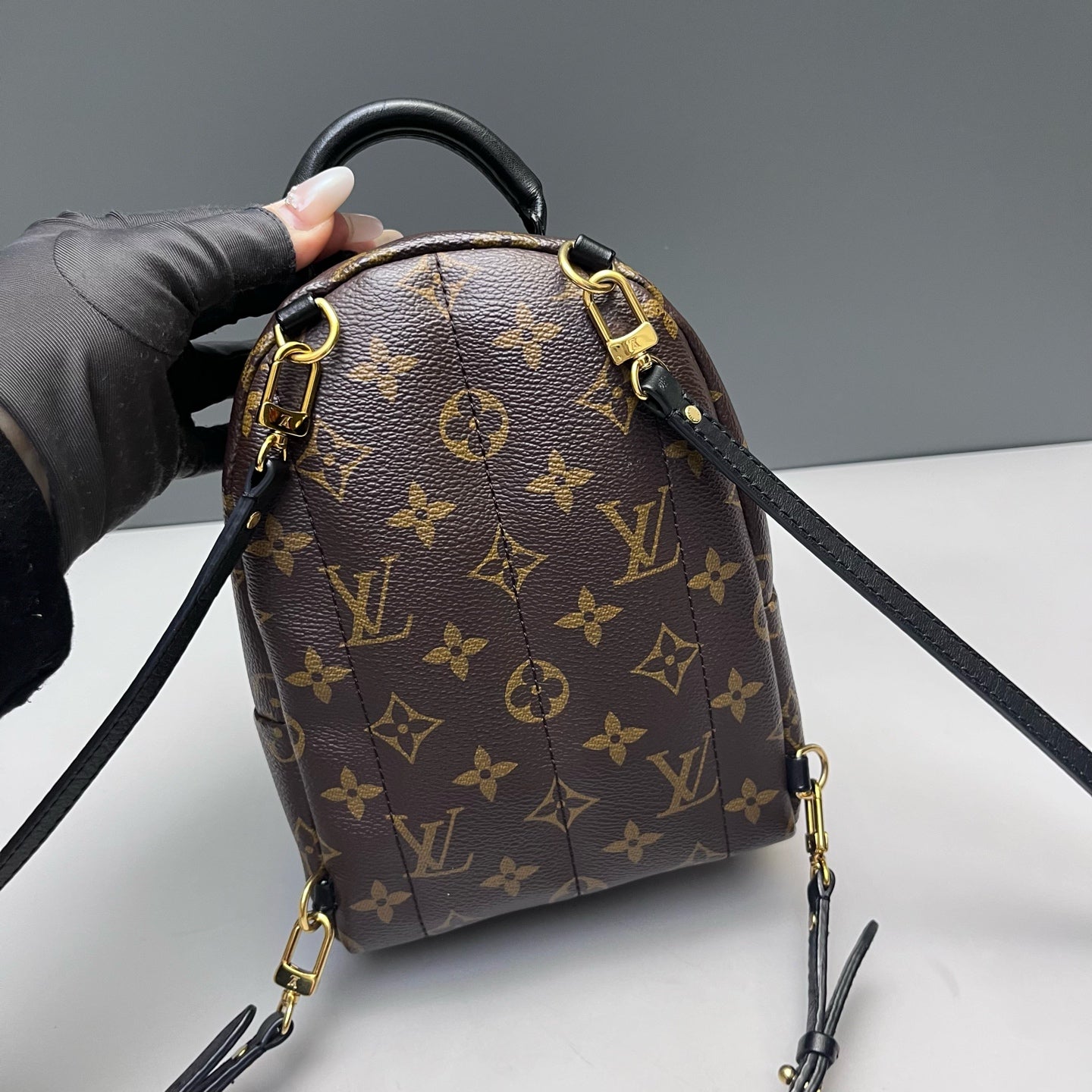 Louis Vuitton - Palm Springs Mini Backpack - Monogram coated canvas with leather trim - Brown - (mini)