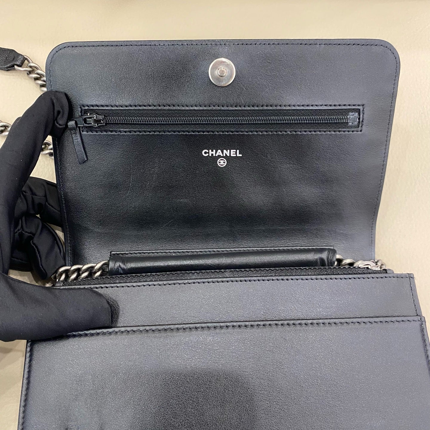 Chanel - Boy Chanel Wallet on Chain (WOC) - Caviar Leather - Black - (mini)