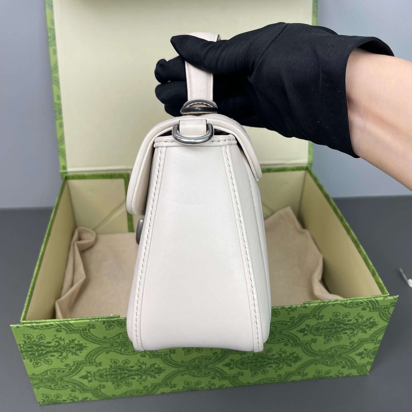 Gucci - GG Marmont Mini Top Handle Bag - Leather - White - (mini)