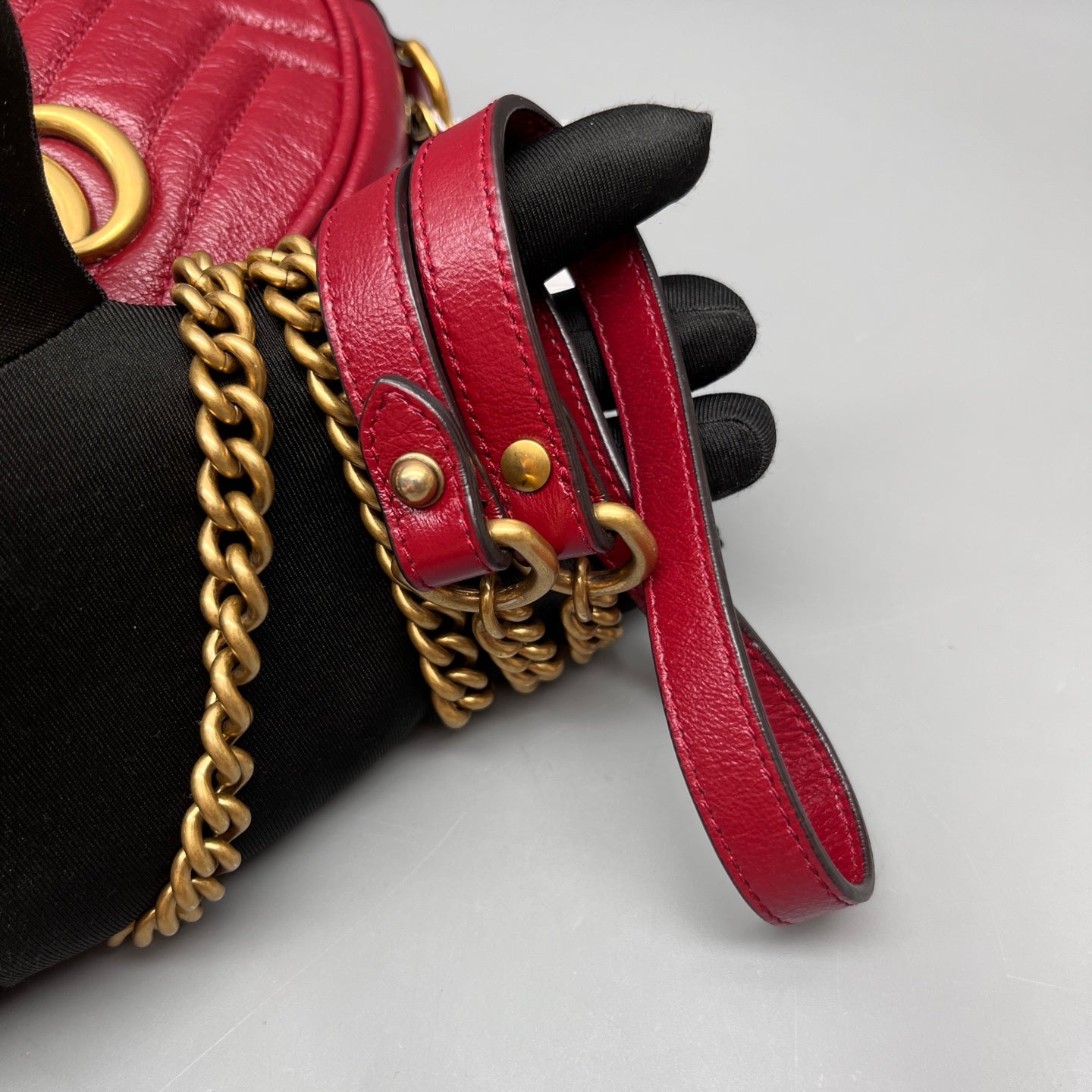 Gucci - Marmont Round Mini Bag - Leather - Red - (Mini)