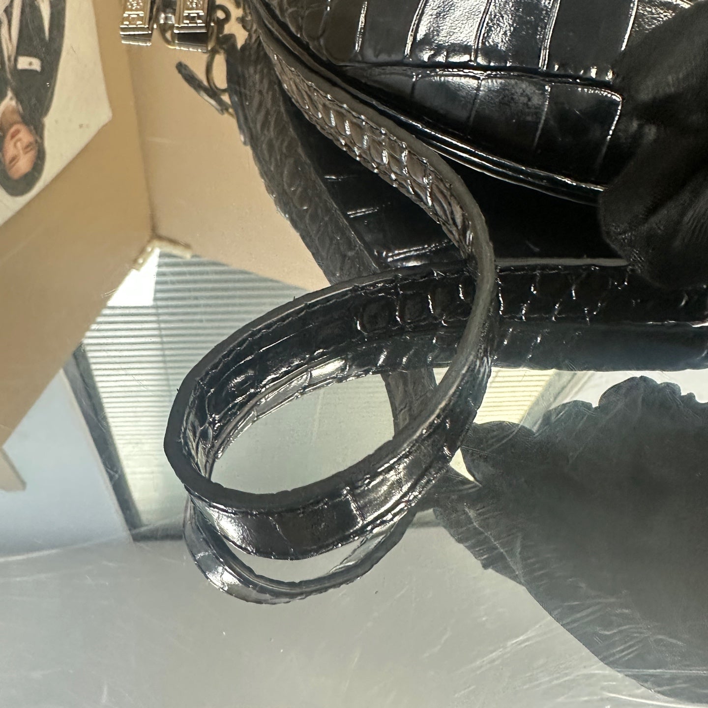 Balenciaga - Croc-Embossed Belt Bag - Crocodile-embossed leather - Black - (mini)
