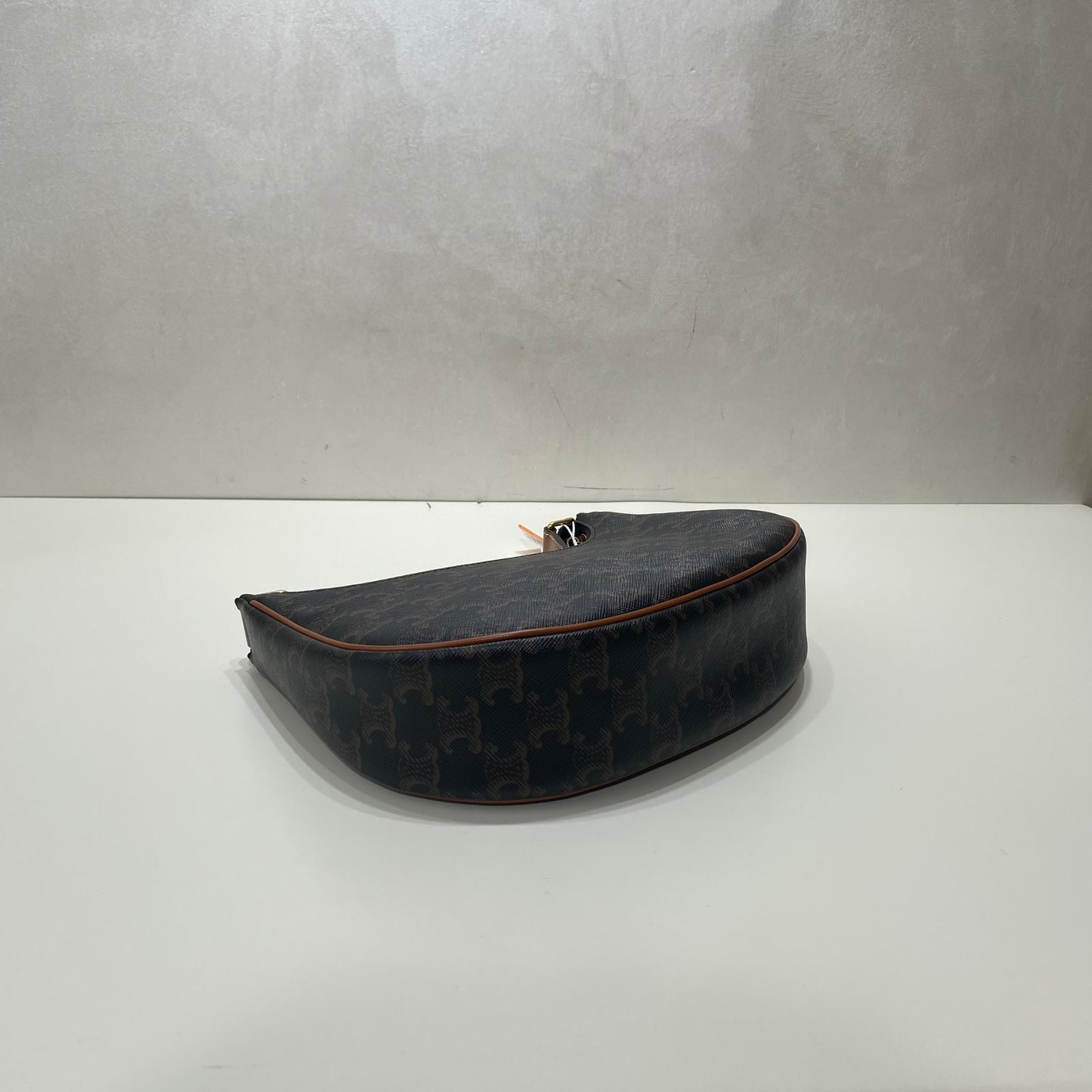 Celine - Triomphe Moon Bag - Coated canvas and Leather - Brown - (small)